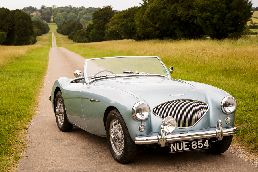 RARE - Voiture Filoguidée Joustra - Coupé Austin Healey - Tôle - Bel état